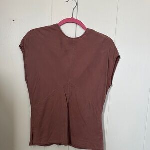 Everlane TENCEL Drape top in “carob brown”